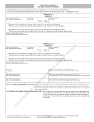 Form AOC-CVM-205 Magistrate Summons Complaint in Summary Ejectment Vacation Rental Agreement - North Carolina (English/Vietnamese), Page 3