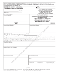 Form AOC-CVM-406 Partial Eviction Order to Remove Barred Person From Premises - North Carolina (English/Vietnamese)