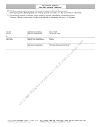 Form AOC-CVM-406 Partial Eviction Order to Remove Barred Person From Premises - North Carolina (English/Vietnamese), Page 2