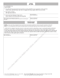 Form AOC-CVM-405 VIETNAMESE Order for Eviction After Violation of Conditional Order of Eviction - North Carolina (English/Vietnamese), Page 2