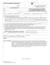 Form AOC-CVR-12 Affidavit and Revocation Report of Law Enforcement Officer for Provisional License Revocation - North Carolina