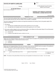Form AOC-CVR-16 &quot;Request for Hearing to Contest Provisional License Revocation&quot; - North Carolina, Page 2