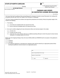 Form AOC-CVR-5 Request for Hearing to Contest License Revocation - North Carolina, Page 2