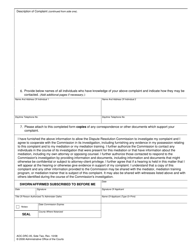 Form AOC-DRC-05 Dispute Resolution Commission Complaint - North Carolina, Page 2