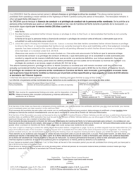 Form AOC-CVR-2 SPANISH Revocation Order When Person Present - North Carolina (English/Spanish), Page 2