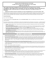 Instructions for Form AOC-E-201 Preliminary Inventory on Side Two of Application for Probate and Letters - North Carolina