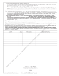 Form AOC-E-199 SPANISH Solicitud De Juicio Sucesorio (Sin Designacion De Un Albacea) - North Carolina (English/Spanish), Page 2