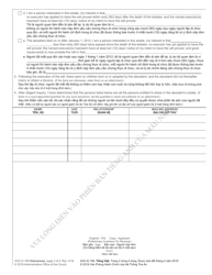 Form AOC-E-199 VIETNAMESE Application for Probate (Without Qualification of a Personal Representative) and Addendum (Aoc-E-309) - North Carolina (English/Vietnamese), Page 2