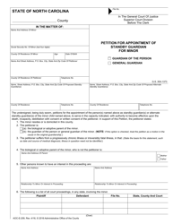 Document preview: Form AOC-E-209 Petition for Appointment of Standby Guardian for Minor - North Carolina