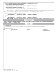 Form AOC-E-356 Provisional Order on Petition to Accept Guardianship on Transfer From Another State - North Carolina, Page 2