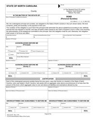 Form AOC-E-401 Bond (Corporate Surety/Personal Sureties) - North Carolina, Page 2