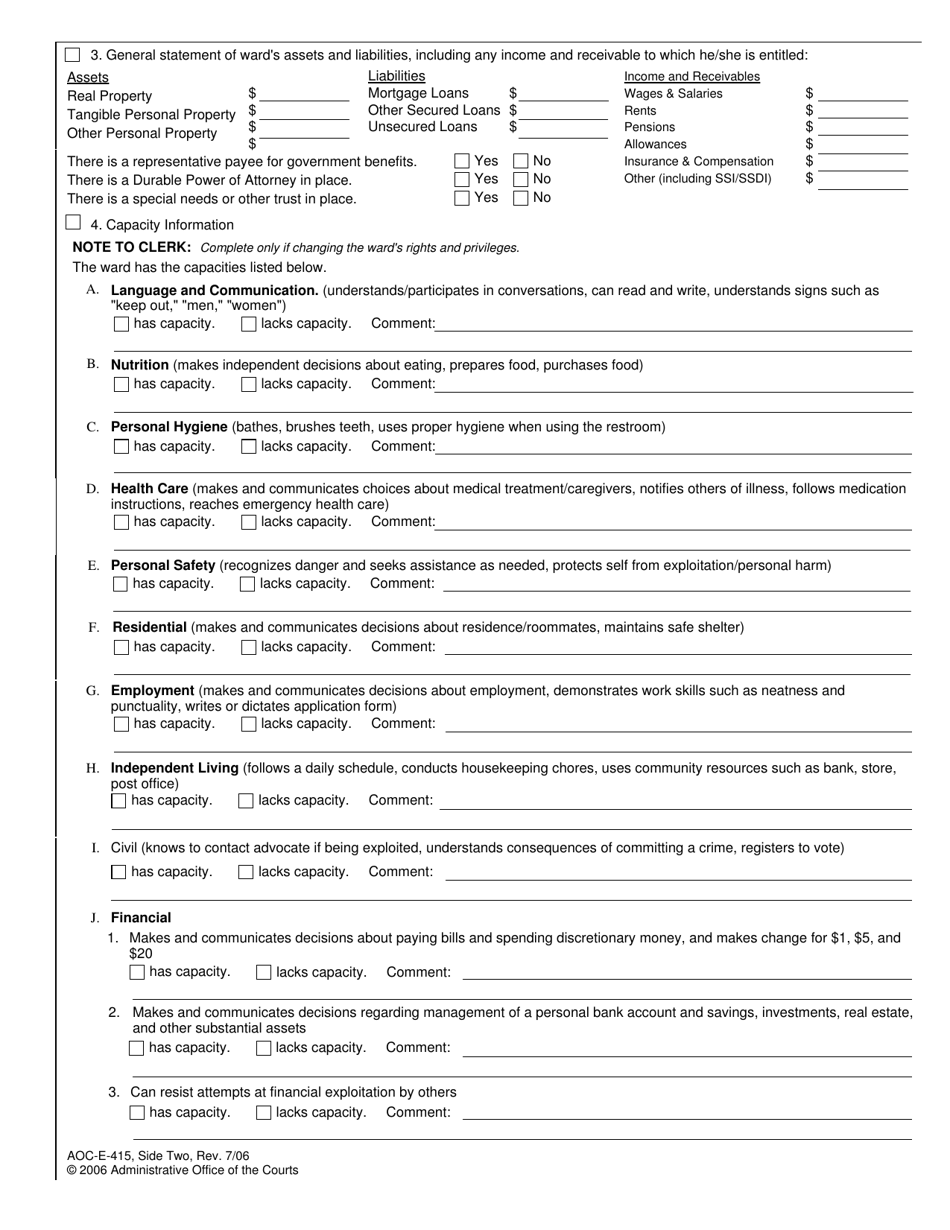 Form AOC-E-415 Motion in the Cause to Modify Guardianship - North Carolina, Page 2