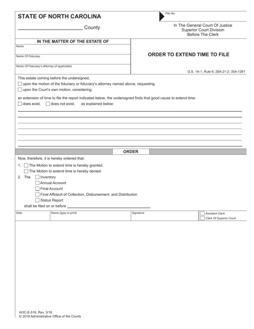 Form AOC-E-516  Printable Pdf