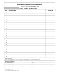 Document preview: Form AOC-FS-3002 Safe Deposit Box Inventory Form - North Carolina