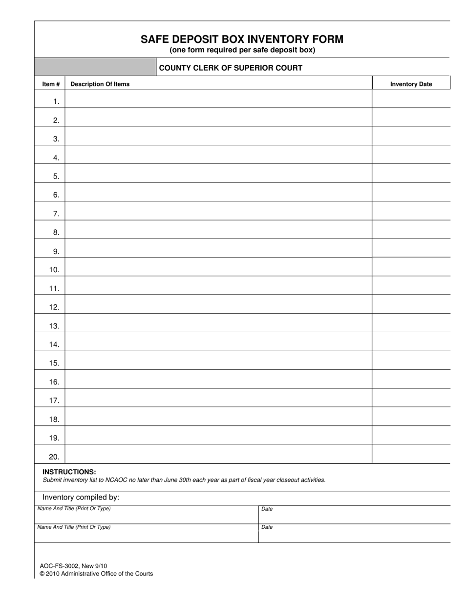 Form AOC-FS-3002 - Fill Out, Sign Online and Download Fillable PDF ...