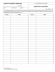 Document preview: Form AOC-G-105 Inventory of Records - North Carolina