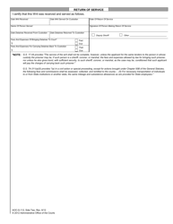 Form AOC-G-112 Application and Writ of Habeas Corpus Ad Testificandum - North Carolina, Page 2