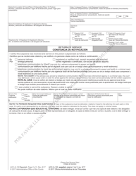 Form AOC-G-100 SPANISH Subpoena - North Carolina (English/Spanish), Page 2