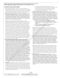 Form AOC-G-100 SPANISH Subpoena - North Carolina (English/Spanish), Page 3