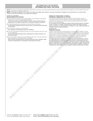 Form AOC-G-100 SPANISH Subpoena - North Carolina (English/Spanish), Page 5