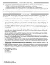 Form AOC-G-260 Application for Certificate of Verification of Prior Expunction - North Carolina, Page 2