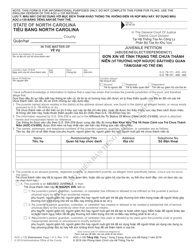 Document preview: Form AOC-J-130 Juvenile Petition (Abuse/Neglect/Dependency) - North Carolina (English/Vietnamese)