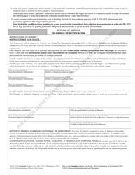 Form AOC-J-142 Juvenile Summons and Notice of Hearing (Abuse/Neglect/Dependency) - North Carolina (English/Spanish), Page 4