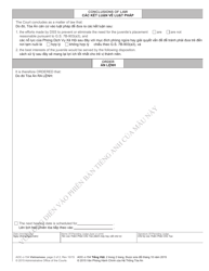 Form AOC-J-154 Juvenile Disposition Order (Abuse/Neglect/Dependency) - North Carolina (English/Vietnamese), Page 2