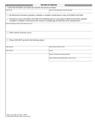 Form AOC-J-155 Motion and Order to Show Cause (Parent, Guardian, Custodian or Caretaker in Abuse/Neglect/Dependency Case) - North Carolina, Page 2