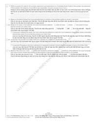 Form AOC-J-150 Order for Nonsecure Custody (Abuse/Neglect/Dependency) - North Carolina (English/Vietnamese), Page 2