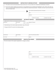 Form AOC-J-205 Nontestimonial Identification Order (Juvenile Suspect) - North Carolina, Page 2