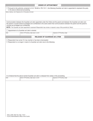 Form AOC-J-206 Order to Appoint, Deny, or Release Guardian Ad Litem (For Respondent) - North Carolina, Page 2