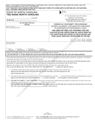 Form AOC-J-156 Order in Contempt Proceeding (Parent, Guardian, Custodian or Caretaker in Abuse/Neglect/Dependency Case) - North Carolina (English/Vietnamese)