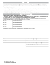 Form AOC-J-340 Juvenile Summons and Notice of Hearing (Undisciplined/Delinquent) - North Carolina, Page 2