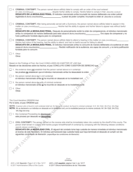 Form AOC-J-345 Order in Contempt Proceeding (Parent, Guardian or Custodian of Undisciplined or Delinquent Juvenile) - North Carolina (English/Spanish), Page 2