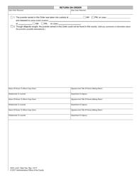Form AOC-J-441 Order for Nonsecure Custody (Undisciplined/Delinquent) - North Carolina, Page 2