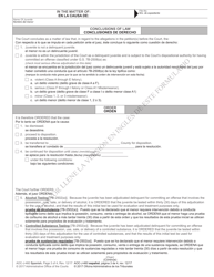 Form AOC-J-460 Juvenile Adjudication Order (Delinquent) - North Carolina (English/Spanish), Page 3