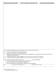 Form AOC-J-464 Supplemental Order Conditions of Probation (Delinquent) - North Carolina, Page 2