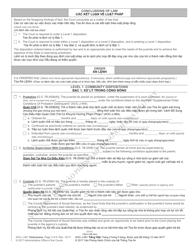 Form AOC-J-461 Juvenile Level 1 Disposition Order (Delinquent) - North Carolina (English/Vietnamese), Page 2
