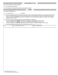 Form AOC-J-482 Juvenile Order on Motion for Review (Post-release Supervision Violation) - North Carolina, Page 2