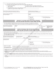 Form AOC-J-604 Notice of Confidential De Novo Hearing in Superior Court for Waiver of Parental Consent - North Carolina (English/Vietnamese), Page 2