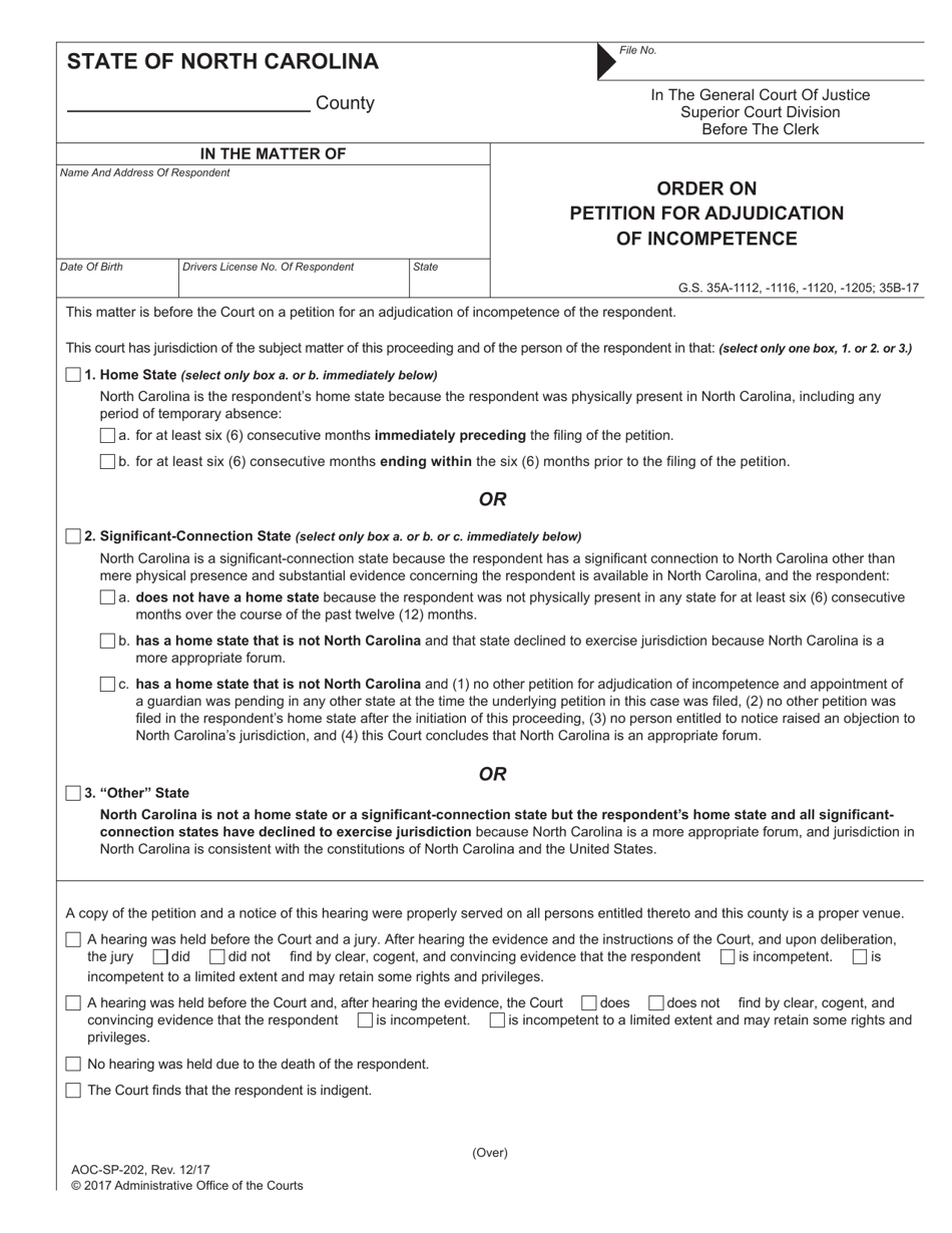 Form AOC-SP-202 - Fill Out, Sign Online and Download Fillable PDF ...