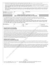 Form AOC-SP-201 Notice of Hearing on Incompetence/Motion in the Cause and Order Appointing Guardian Ad Litem - North Carolina (English/Vietnamese), Page 2