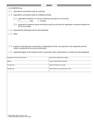 Form AOC-SP-206 Order - Supplemental Hearing on Involuntary Commitment - North Carolina, Page 2