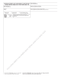 Form AOC-SP-207 Certificate of Service (Incompetent Proceeding) - North Carolina (English/Vietnamese), Page 2