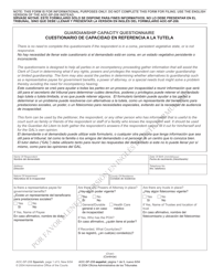 Form AOC-SP-208 Guardianship Capacity Questionnaire - North Carolina (English/Spanish)