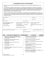 Document preview: Form AOC-SP-208 Guardianship Capacity Questionnaire - North Carolina