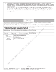 Form AOC-SP-261 Petition to Recover Disputed Monies - North Carolina (English/Vietnamese), Page 2