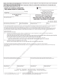 Document preview: Form AOC-SP-300 Affidavit and Petition for Involuntary Commitment - North Carolina (English/Vietnamese)