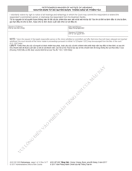 Form AOC-SP-300 Affidavit and Petition for Involuntary Commitment - North Carolina (English/Vietnamese), Page 3